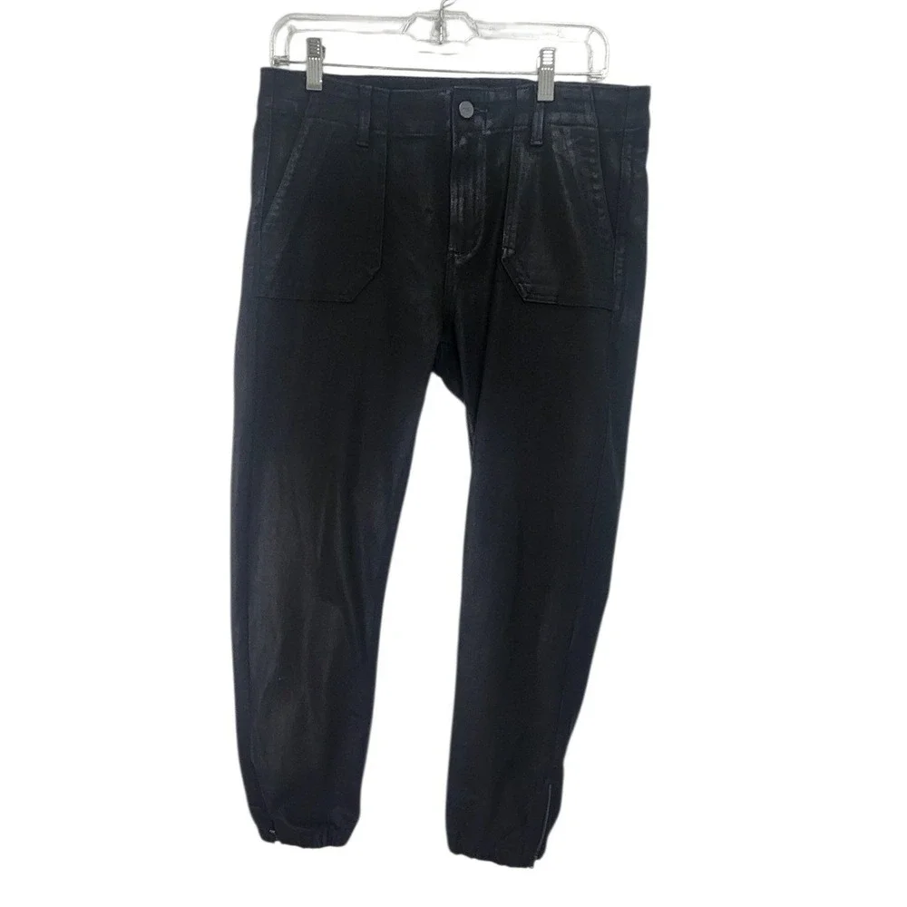 PAIGE Mayslie‎ Coated Joggers Womens 29 Black Excellent